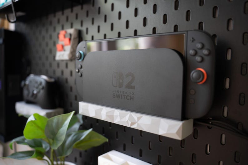 Geometric Nintendo Switch 2 Dock Holder (Ikea Skadis Mount)
