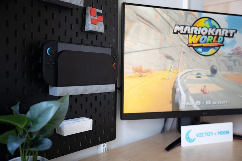 Geometric Nintendo Switch 2 Dock Holder (Ikea Skadis Mount)
